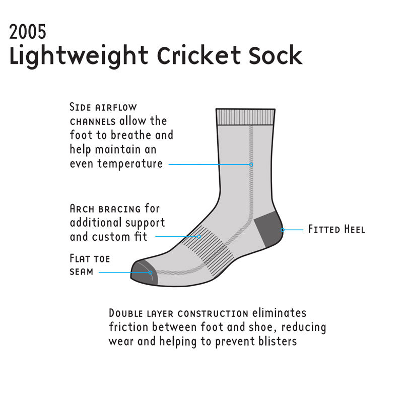 Cricket Sock Lightweight Double Layer