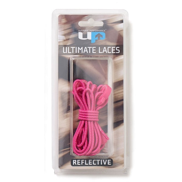 reflective elasticated laces pink