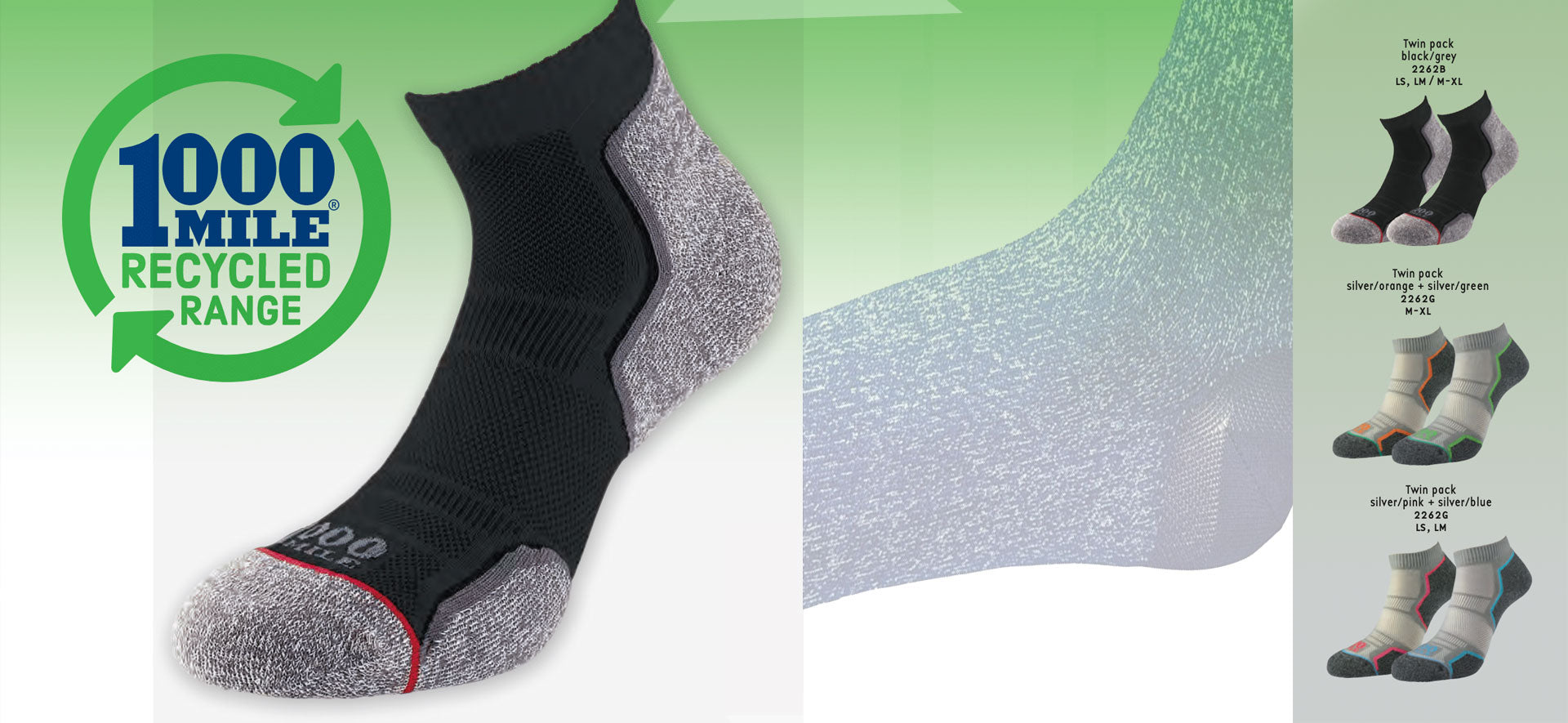 Recycled running and sports socks