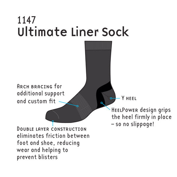 Mens Tactel Double Layer Liner Sock