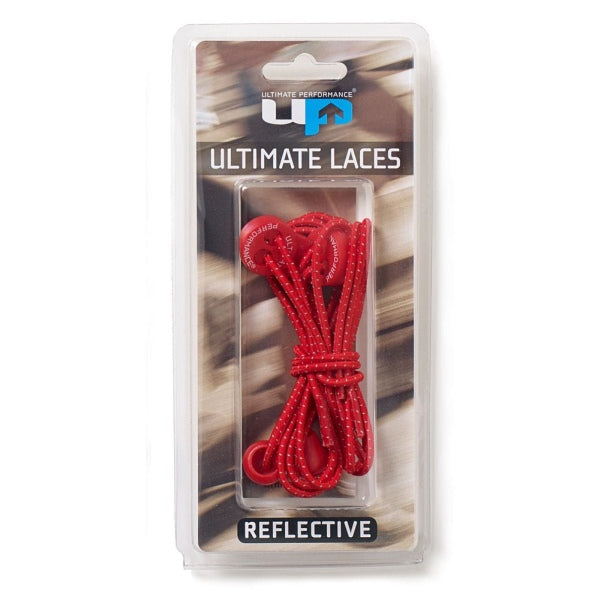 Running shoe reflective elastic laces red
