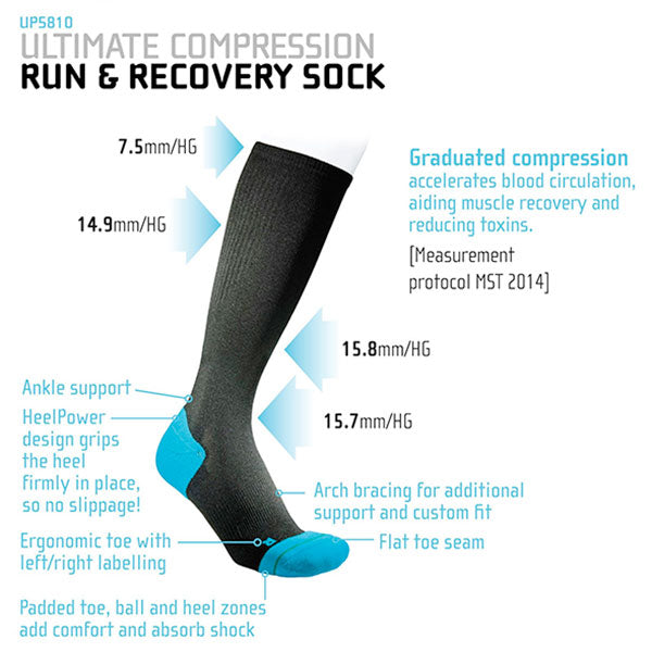 Ultimate Compression Run And Recovery Sock - UP5810 - 1000 Mile
